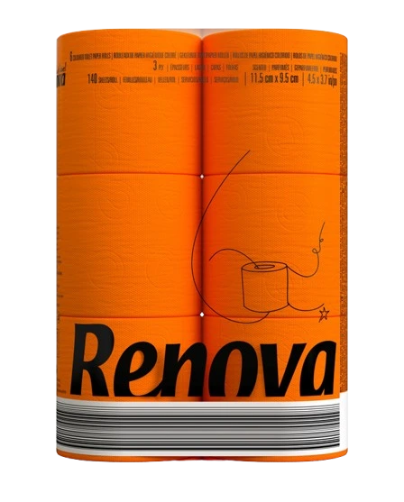 Papel higienico Renova Naranja