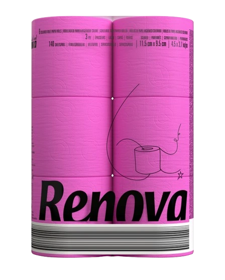 Papel higienico Renova Fucsia x 6