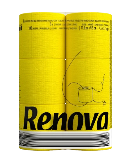 Papel higienico Renova Amarillo x 6