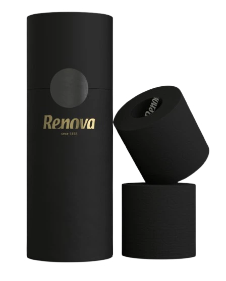 Papel higienico Renova Negro pack de 3 luxury